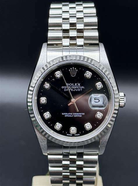 rolex datejust nero con brillanti prezzo|Rolex Datejust blu.